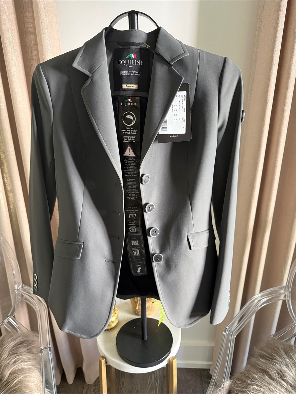 EQUILINE Italia Women’s Gray Show Blazer - Tailored Sport Coat PRICE FIRM - Picture 11 of 12
